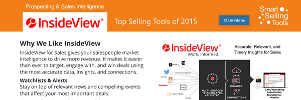 InsideView Named a “Top Selling Tool of 2015”